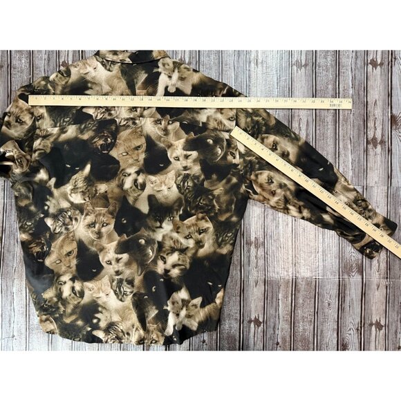 Magliano Graphic pattern printed throughout Twisted Shirt sz L brown cats NWOT - Picture 7 of 7